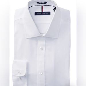 TOMMY HILFIGER, Non-Iron Slim Fit Solid Dress Shirt